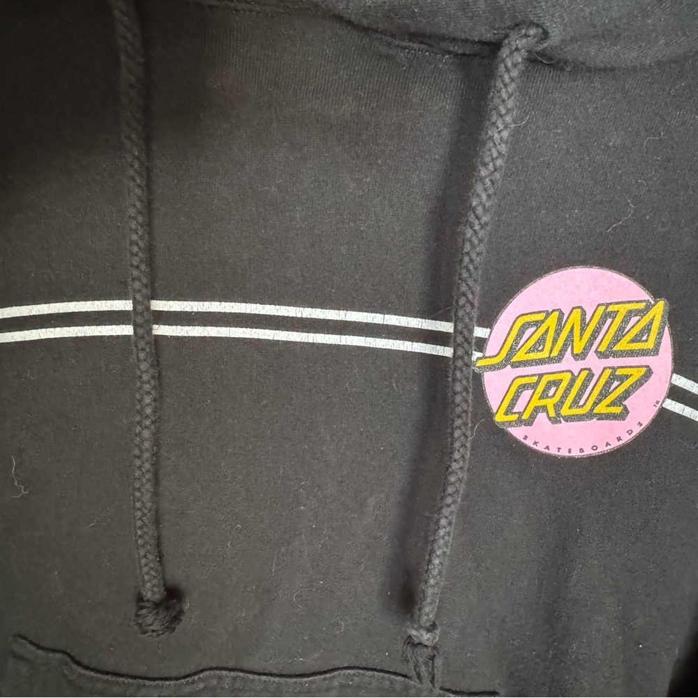 Santa Cruz Skateboards Black Hoodie with Pink Logo - Picture 2 of 7